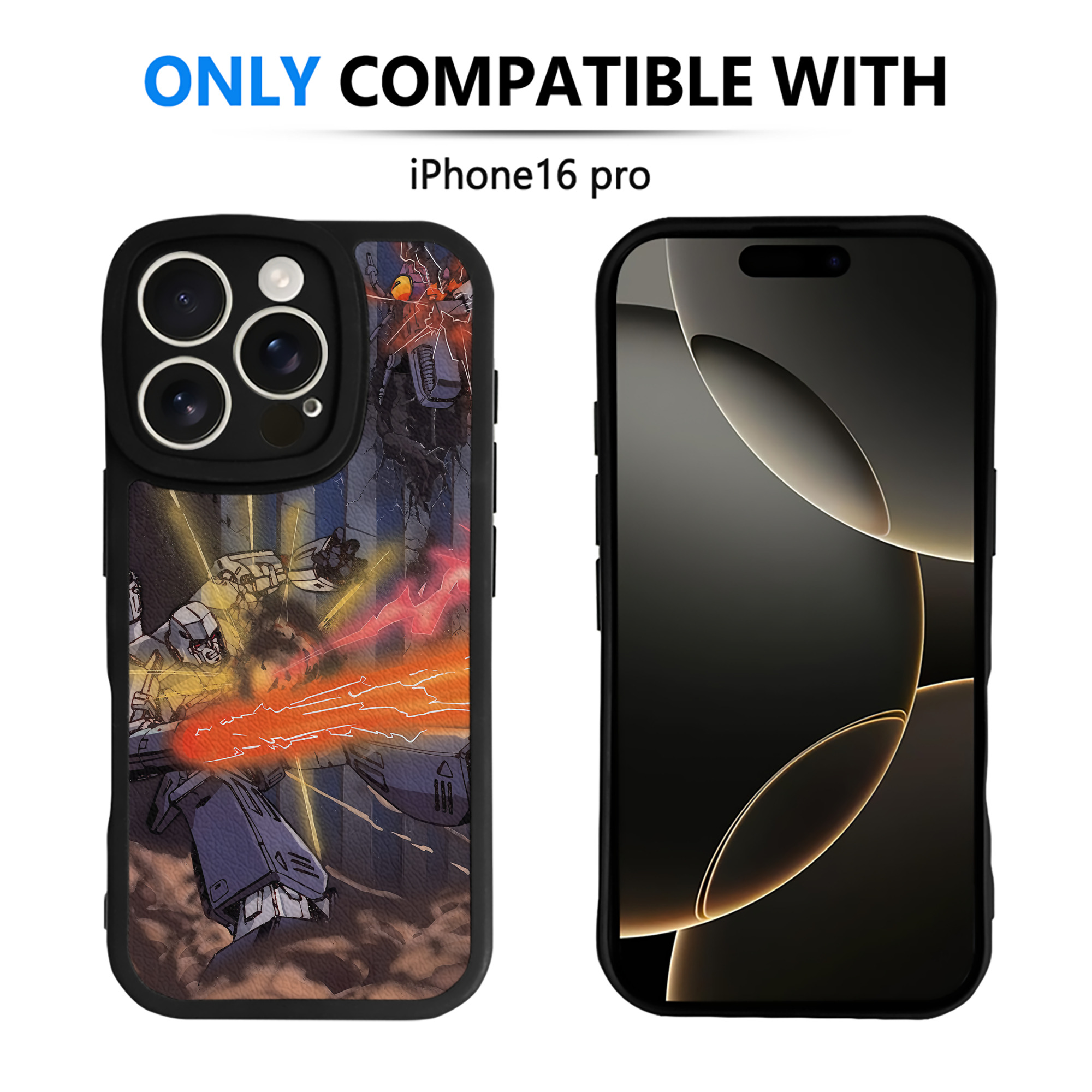 （画像用） Transformers トランスフォーマー 【iPhone 16シリーズ対応】シリコンスマホケース（レザー調） 材質：シリコン